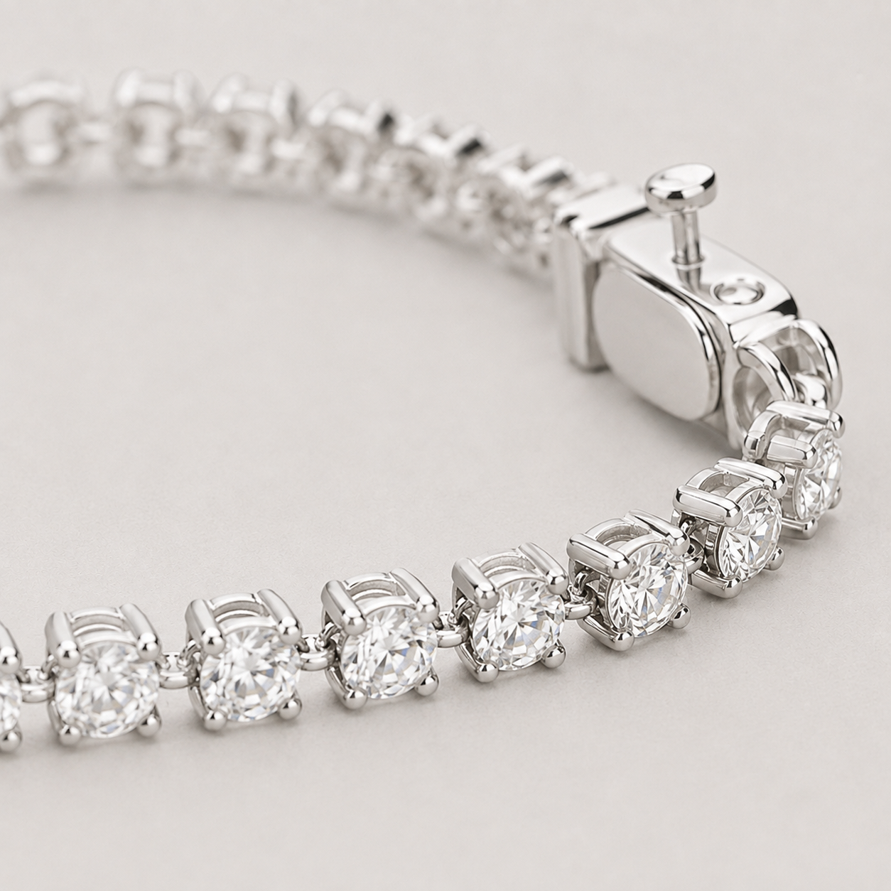 2 Ct. Lab Grown Diamond Tennis Bracelet Round Cut (EF-VS SI)