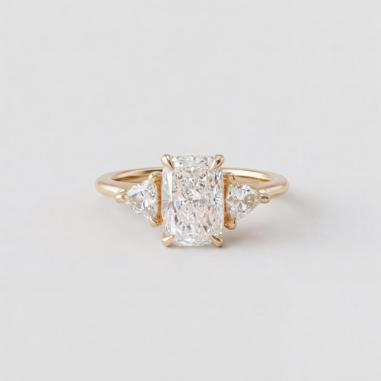 1.5 Ct. Lab-Grown Diamond Three Stone Ring Radiant Cut Ring (VS-EF)