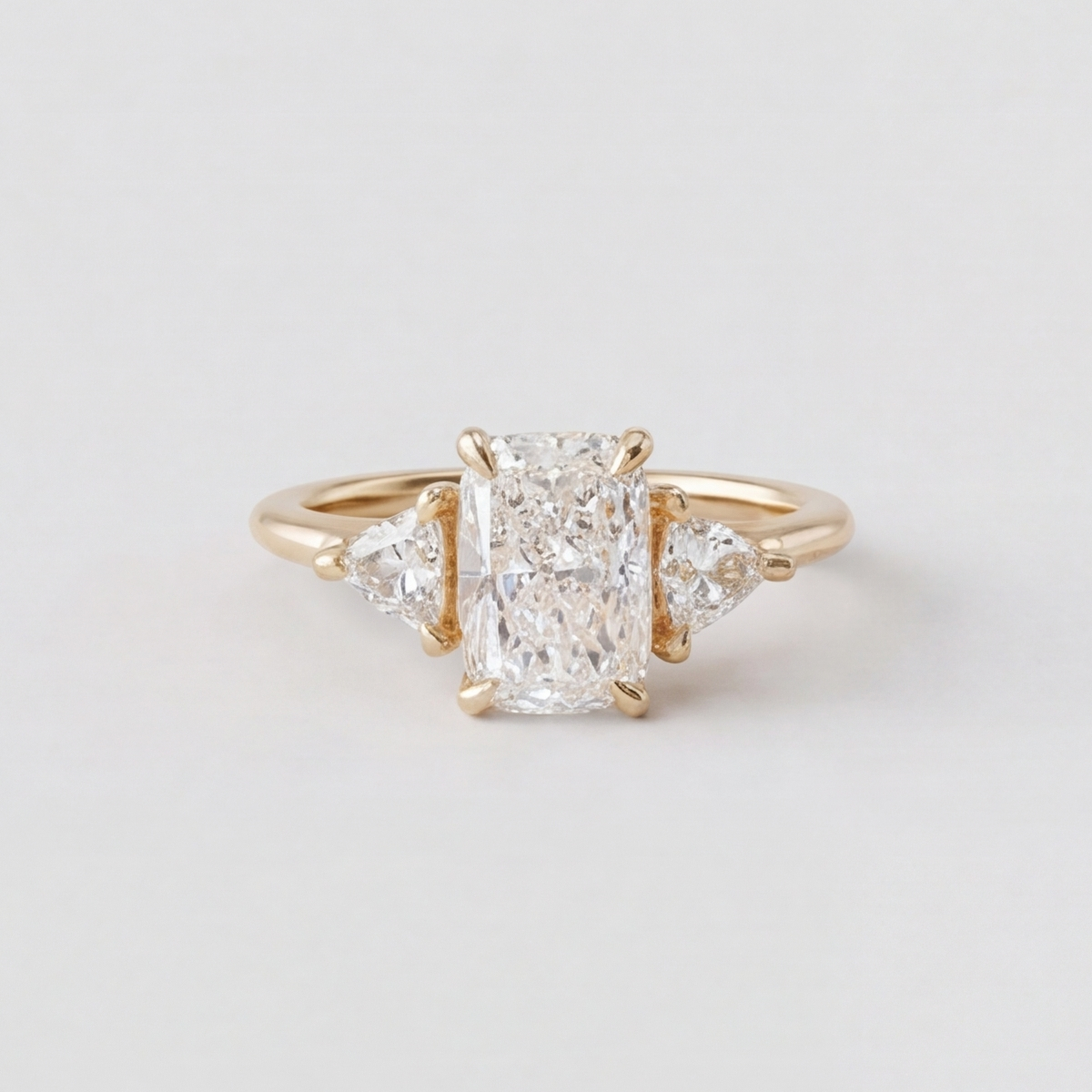 1.5 Ct. Lab-Grown Diamond Three Stone Ring Radiant Cut Ring (VS-EF)