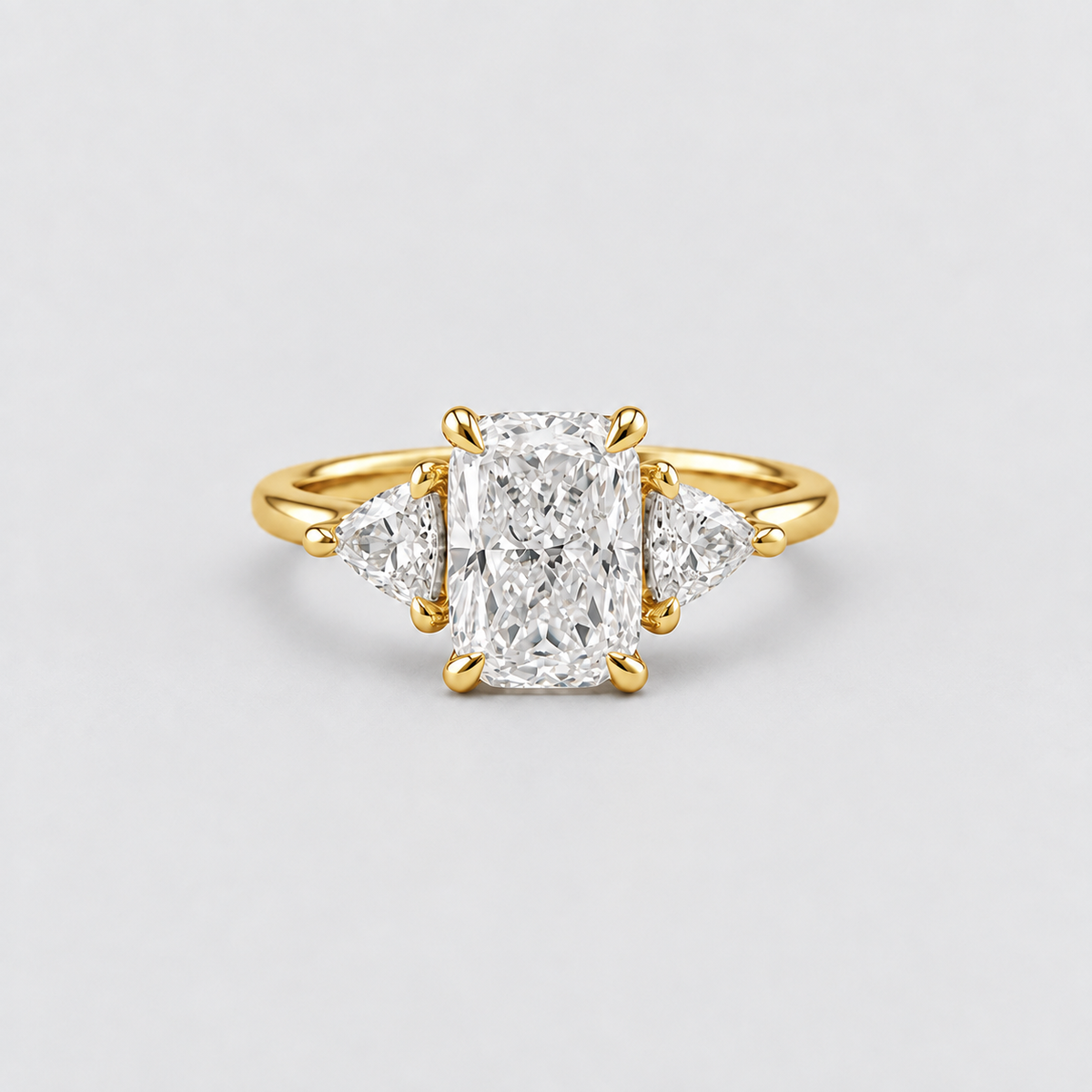 1.5 Ct. Lab-Grown Diamond Three Stone Ring Radiant Cut Ring (VS-EF)
