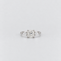 2.40 Ct. Lab Grown Diamond Cushion & Pear Cut Three Stone Ring (VS-EF)