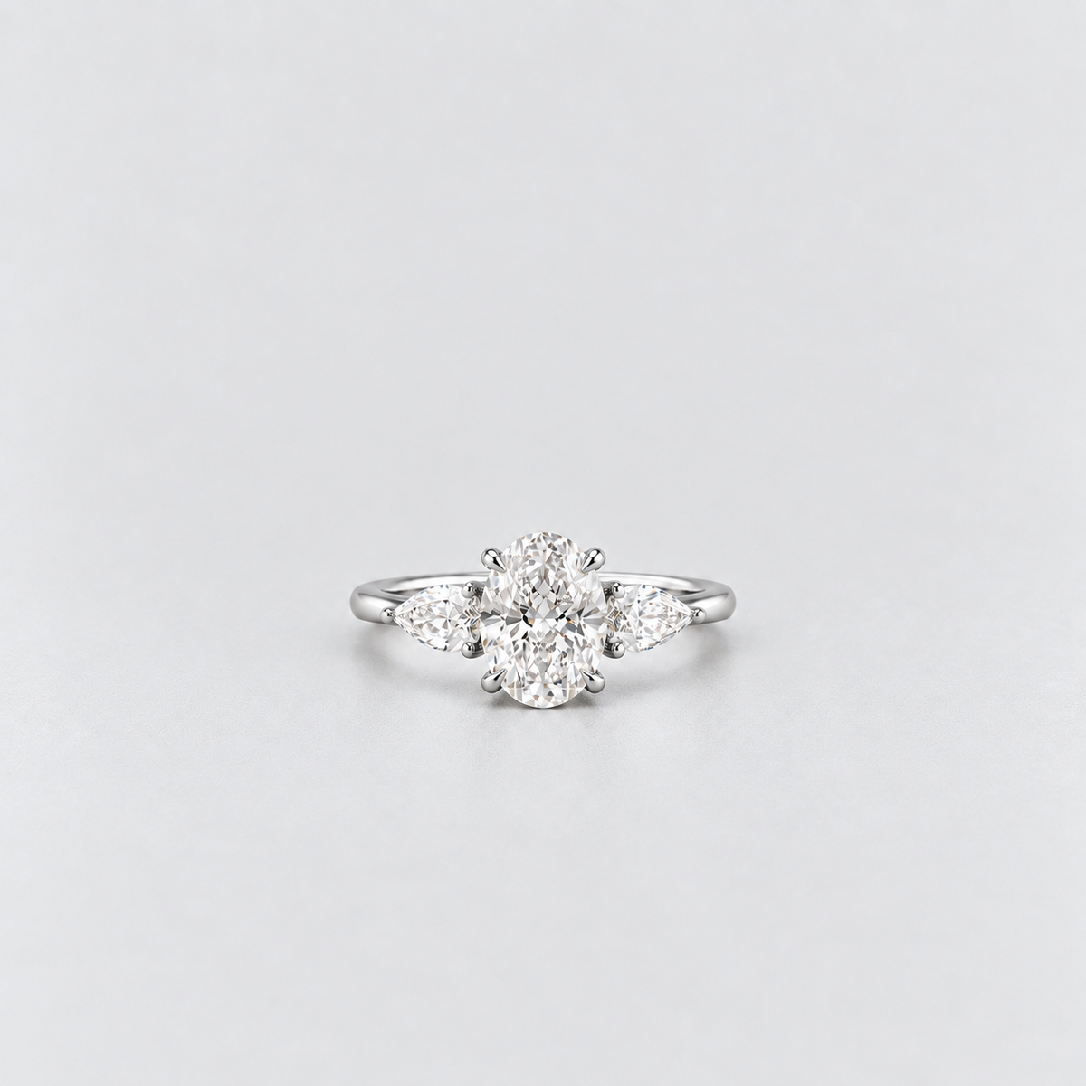 2.50 Ct. Lab Grown Diamond Oval Cut Three Stone Ring (VS-EF)