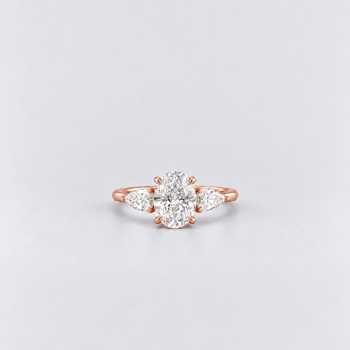 2.50 Ct. Lab Grown Diamond Oval Cut Three Stone Ring (VS-EF)