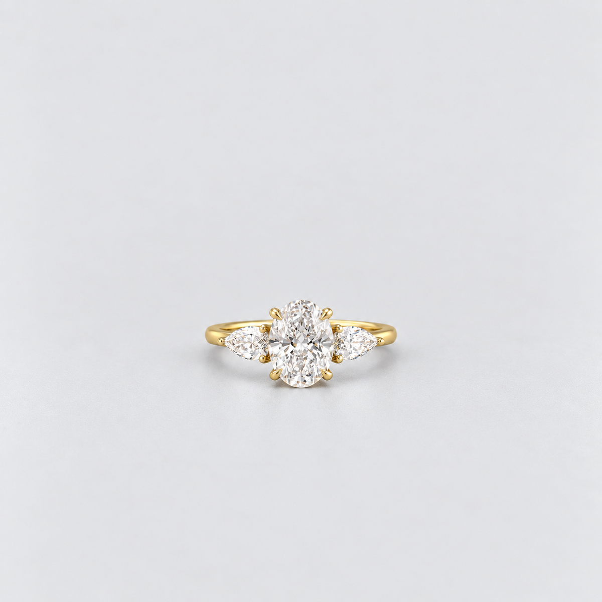 2.50 Ct. Lab Grown Diamond Oval Cut Three Stone Ring (VS-EF)