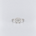 1.30 Ct. Lab Grown Diamond Oval & Pear Three Stone Ring (VS-EF)