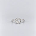 1.50 Ct. Lab Grown Diamond Three Stone Ring Oval & Pear Cut (VS-EF)