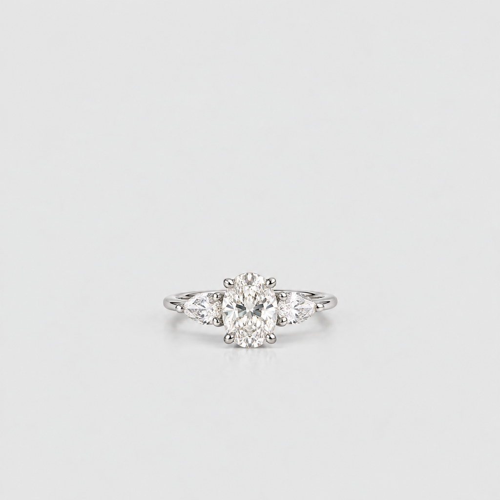 2.50 Ct. Lab Grown Diamond Three Stone Engagement Ring (VS-EF)