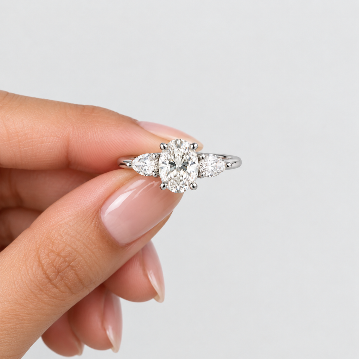 2.50 Ct. Lab Grown Diamond Three Stone Engagement Ring (VS-EF)