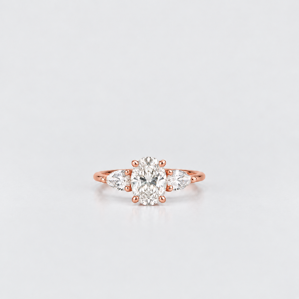 2.50 Ct. Lab Grown Diamond Three Stone Engagement Ring (VS-EF)