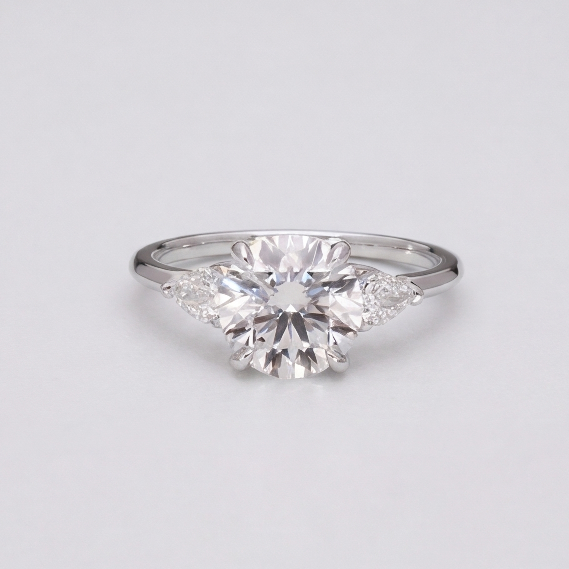 4 Ct. Lab-Grown Diamond Three Stone Ring Round Cut Ring (VS-EF)
