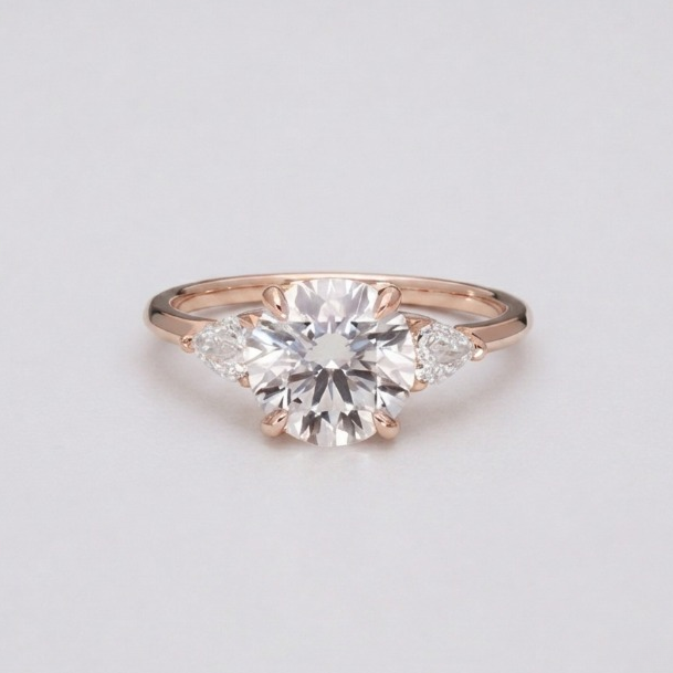 4 Ct. Lab-Grown Diamond Three Stone Ring Round Cut Ring (VS-EF)