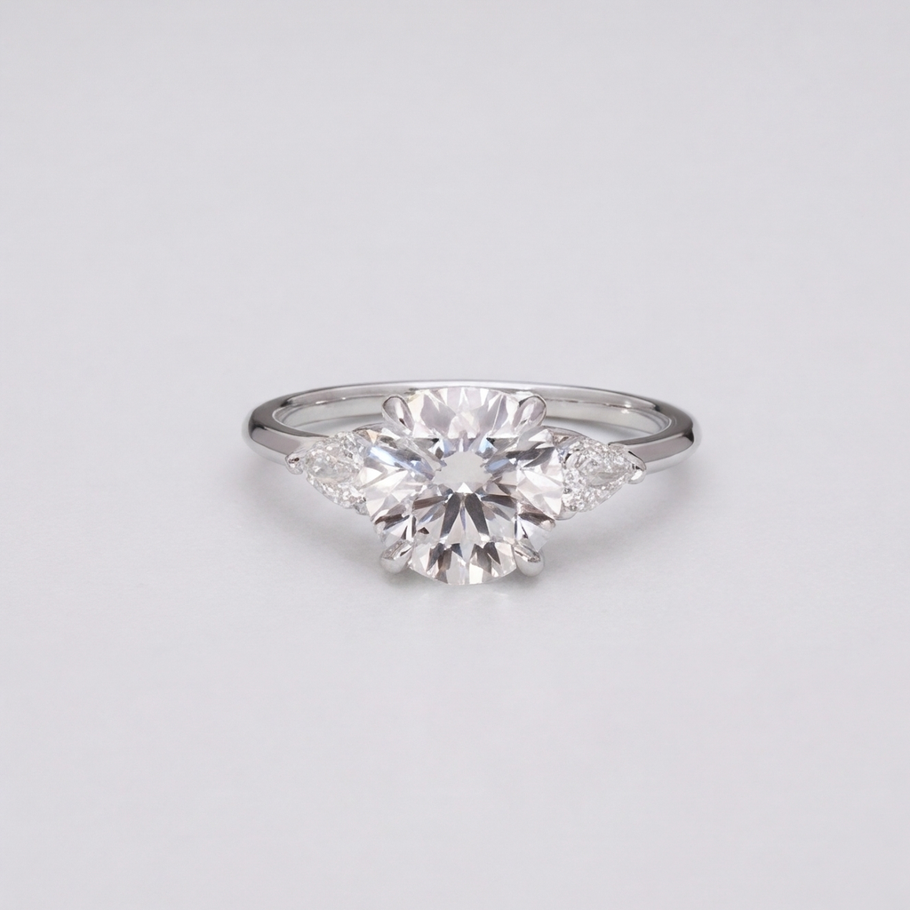 4 Ct. Lab-Grown Diamond Three Stone Ring Round Cut Ring (VS-EF)