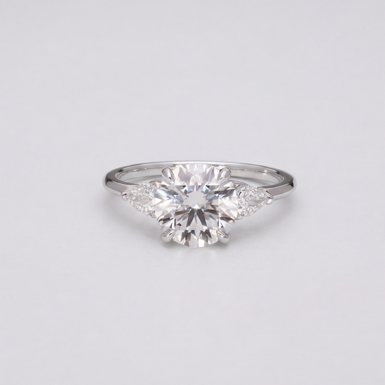4 Ct. Lab-Grown Diamond Three Stone Ring Round Cut Ring (VS-EF)