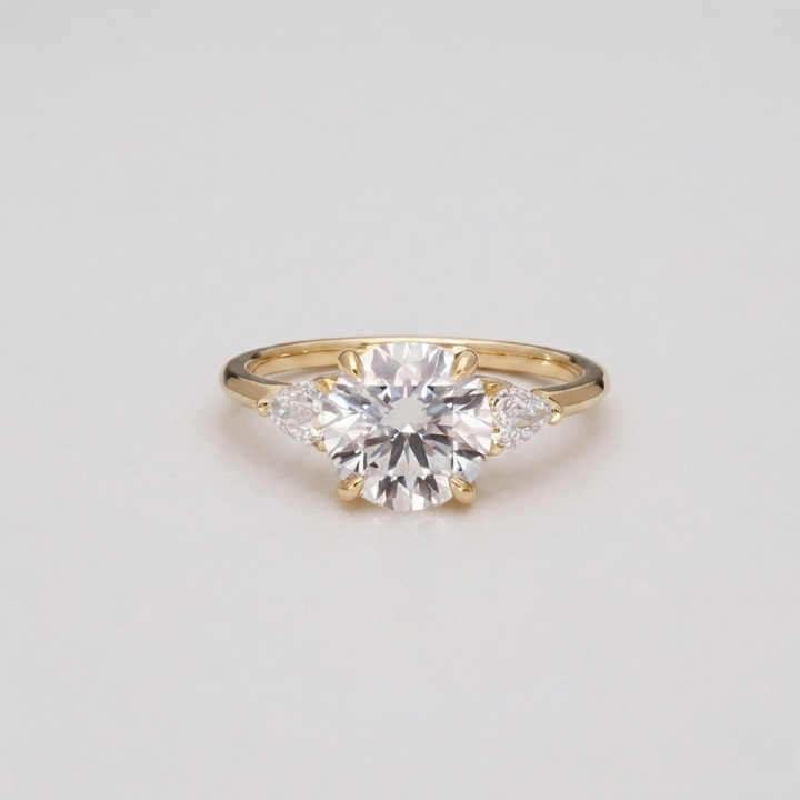 4 Ct. Lab-Grown Diamond Three Stone Ring Round Cut Ring (VS-EF)