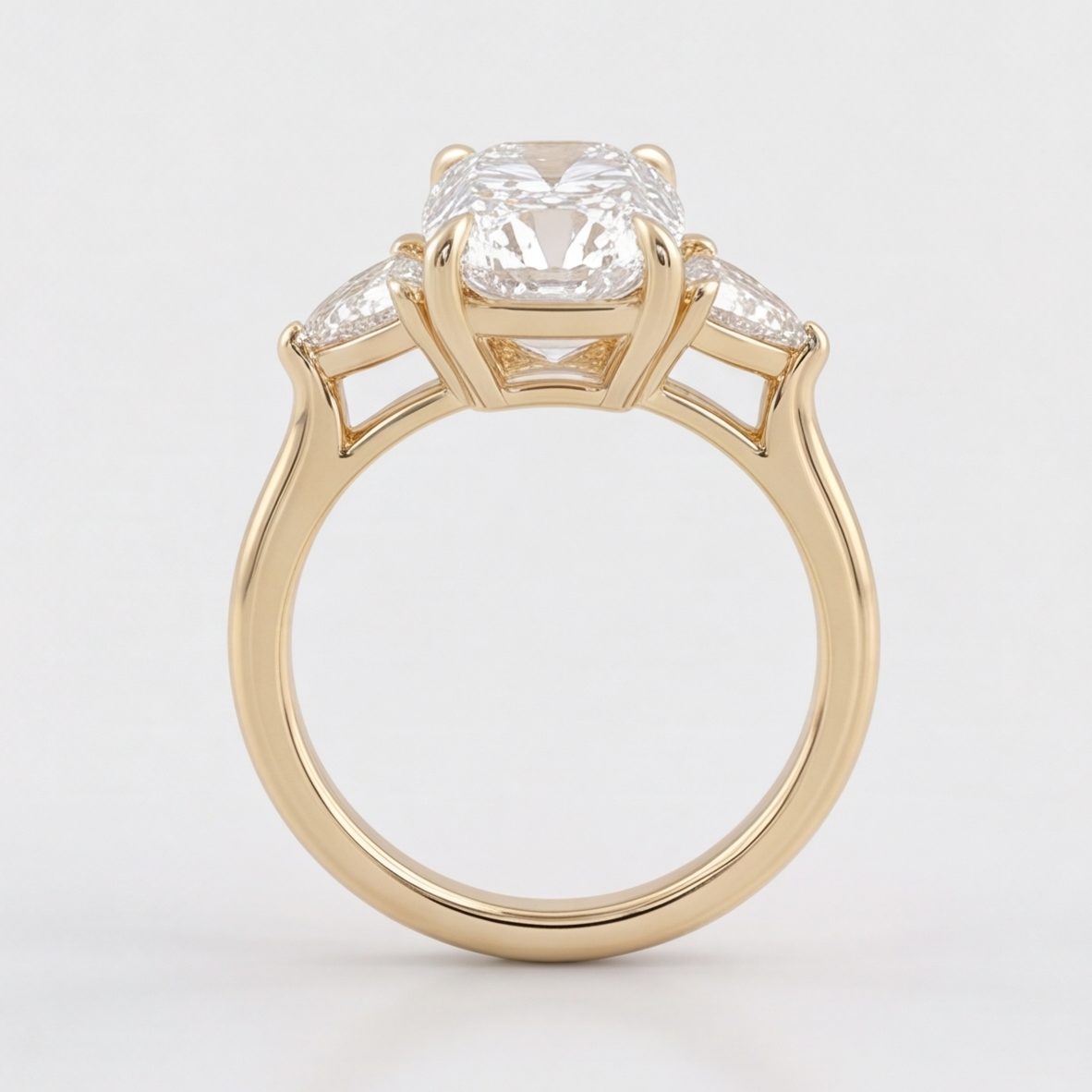 4.5 Lab-Grown Diamond Three Stone Ring Cushion Cut Ring (VS-EF)