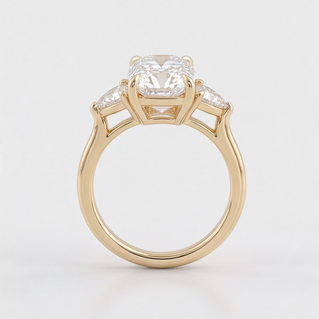 4.5 Lab-Grown Diamond Three Stone Ring Cushion Cut Ring (VS-EF)