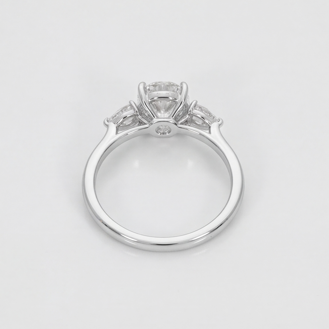 2.5 Lab-Grown Diamond Three Stone Ring Oval Cut Ring (VS-EF)