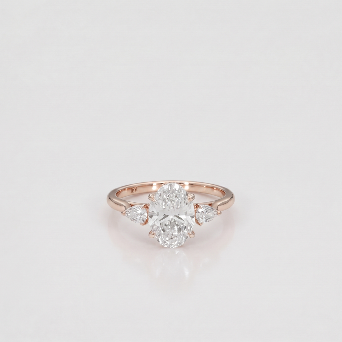 2.5 Ct. Lab-Grown Diamond Three Stone Ring Oval Cut (VS-EF)