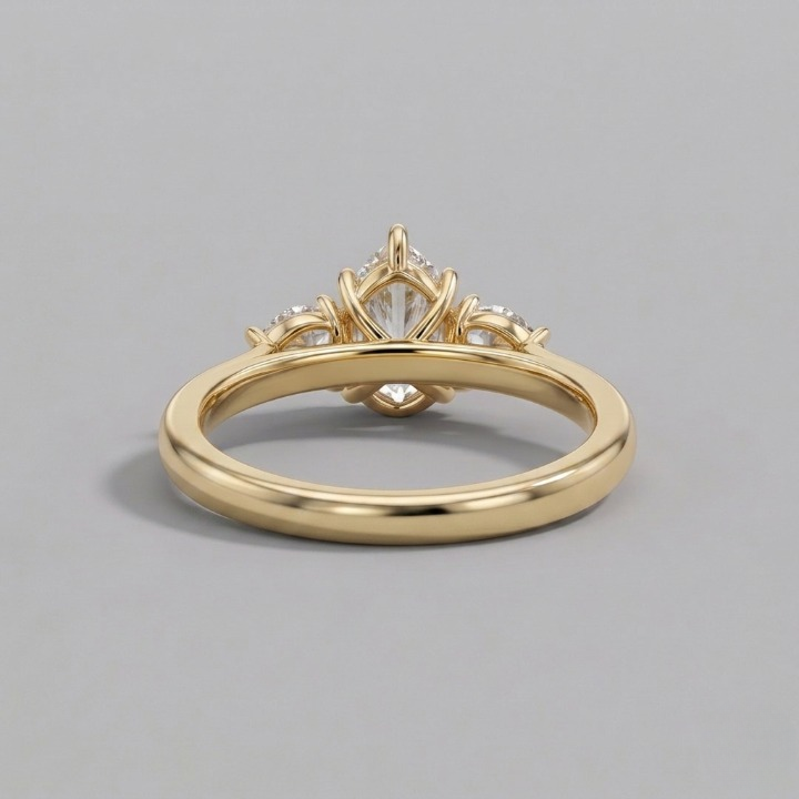 1.5 Ct. Lab-Grown Diamond Three Stone Ring Pear Cut Ring (VS-EF)