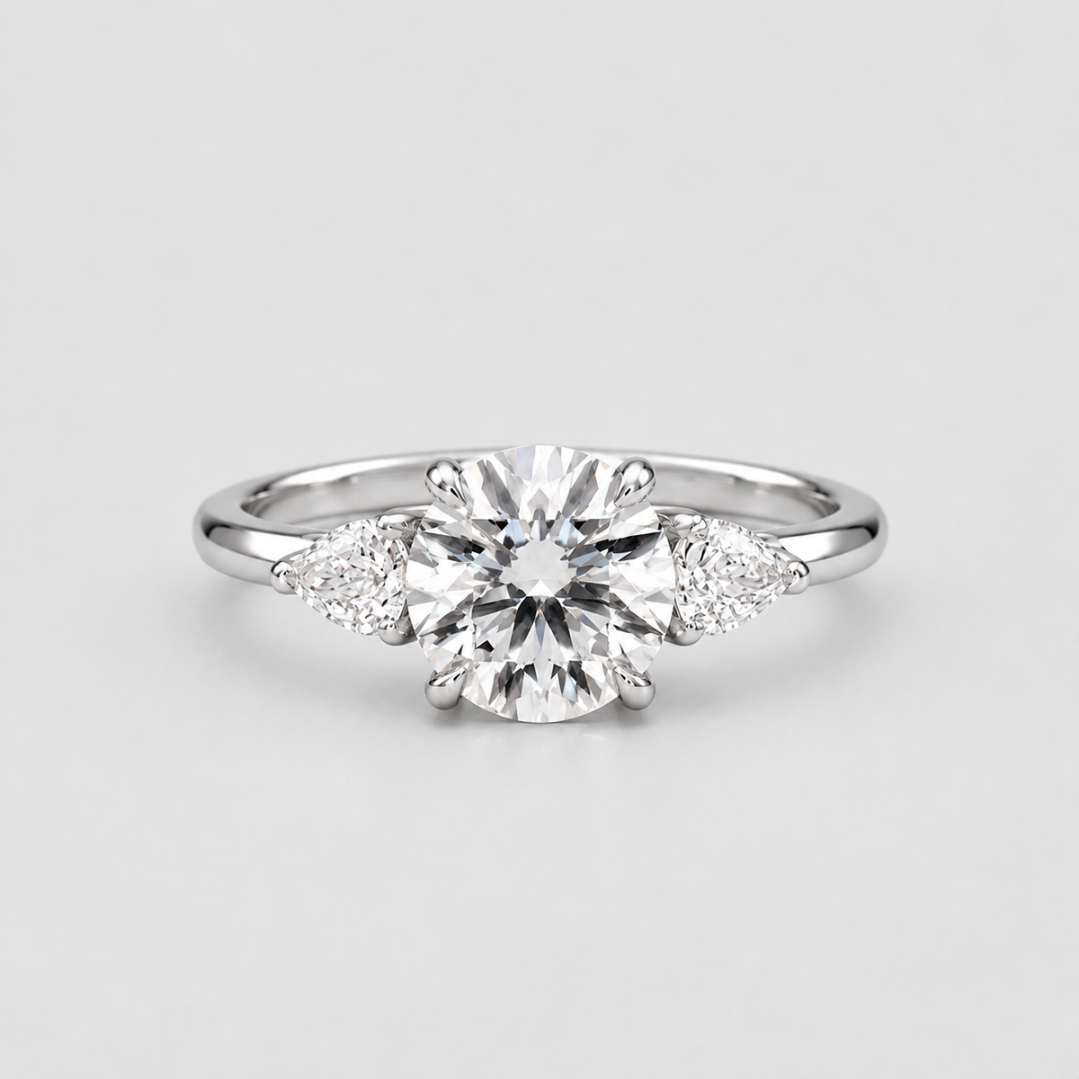 4 Ct. Lab-Grown Diamond Three Stone Ring Round Cut Ring (VS-EF)