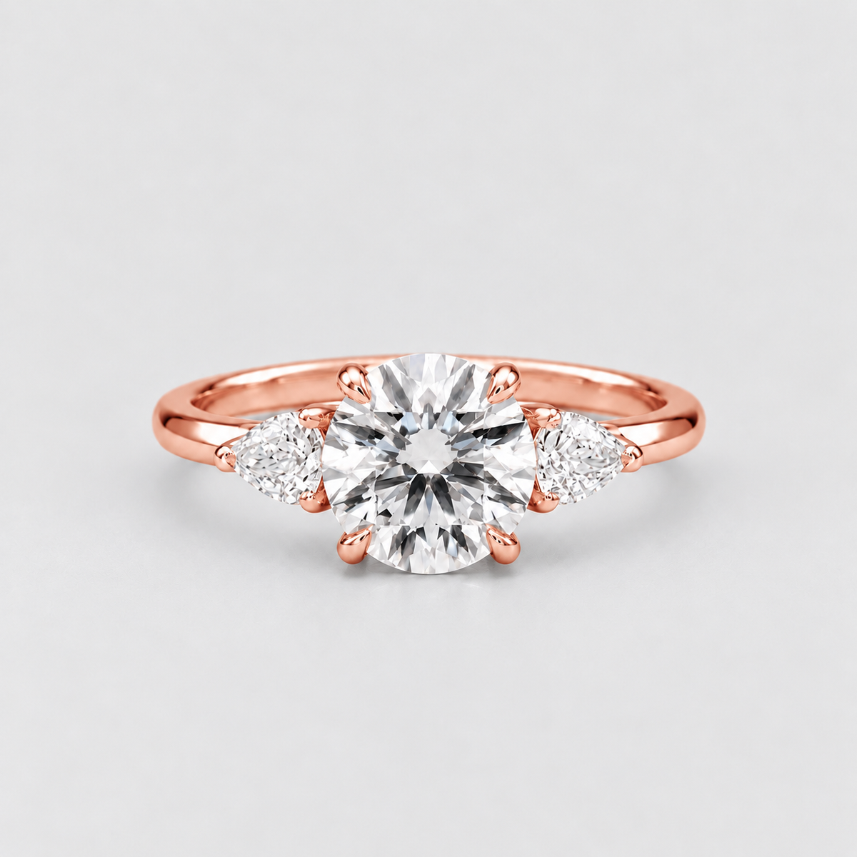 4 Ct. Lab-Grown Diamond Three Stone Ring Round Cut Ring (VS-EF)