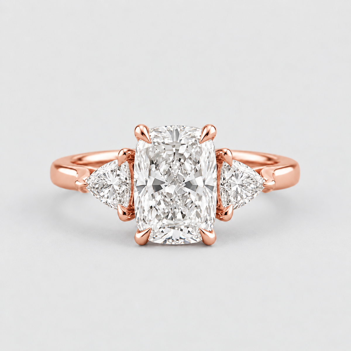 4.5 Lab-Grown Diamond Three Stone Ring Cushion Cut Ring (VS-EF)