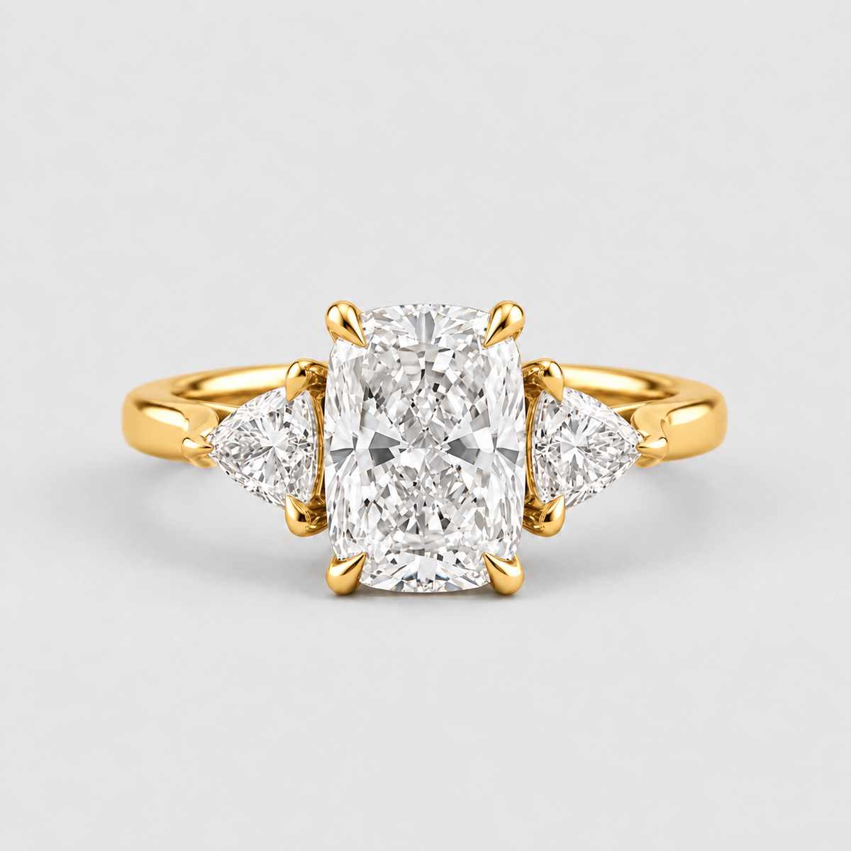 4.5 Lab-Grown Diamond Three Stone Ring Cushion Cut Ring (VS-EF)