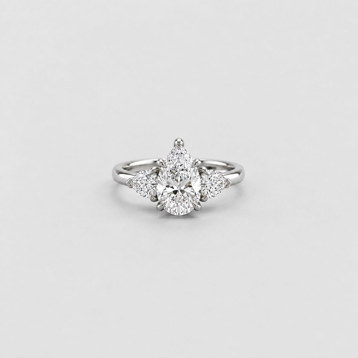 1.5 Ct. Lab-Grown Diamond Three Stone Ring Pear Cut Ring (VS-EF)