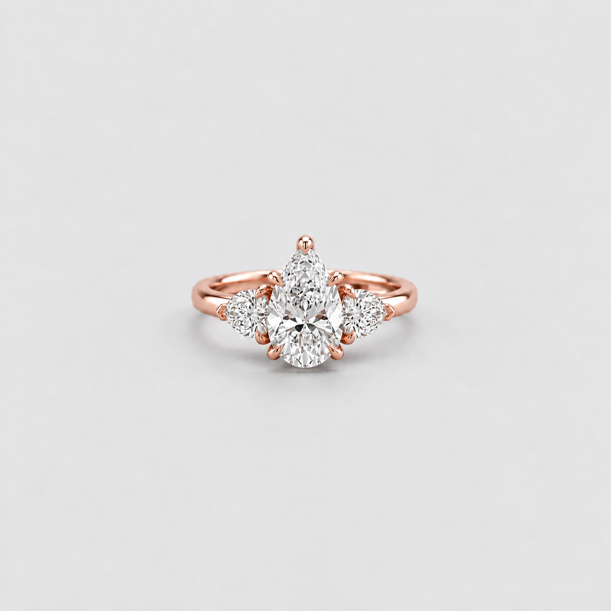 1.5 Ct. Lab-Grown Diamond Three Stone Ring Pear Cut Ring (VS-EF)