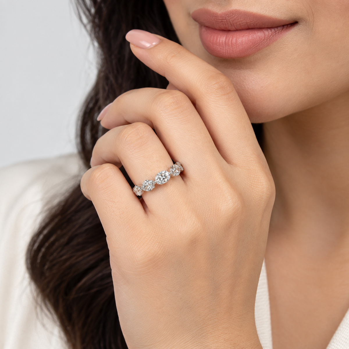 4.77 Ct. Lab Grown Diamond Marquise Cut Eternity Ring (EF/VVS-VS)
