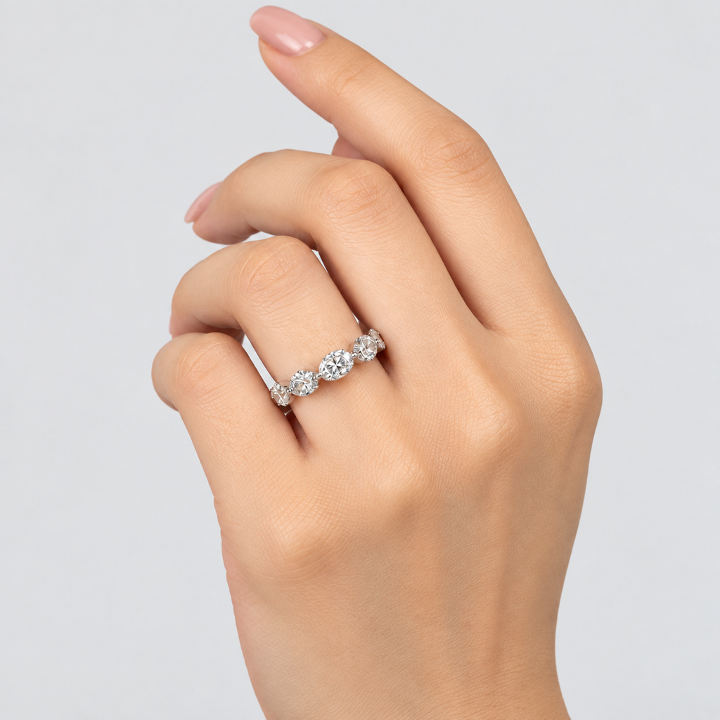 4.77 Ct. Lab Grown Diamond Marquise Cut Eternity Ring (EF/VVS-VS)