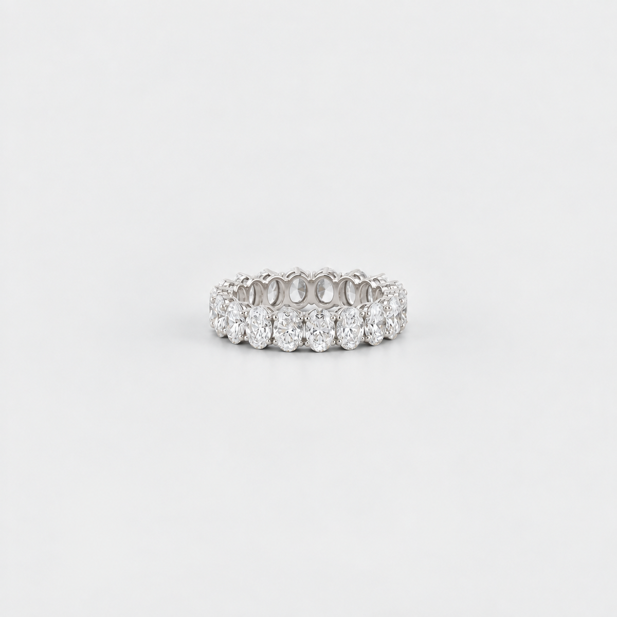 5 Ct. Lab Grown Diamond Oval Cut Eternity Band Ring (EF/VVS-VS)
