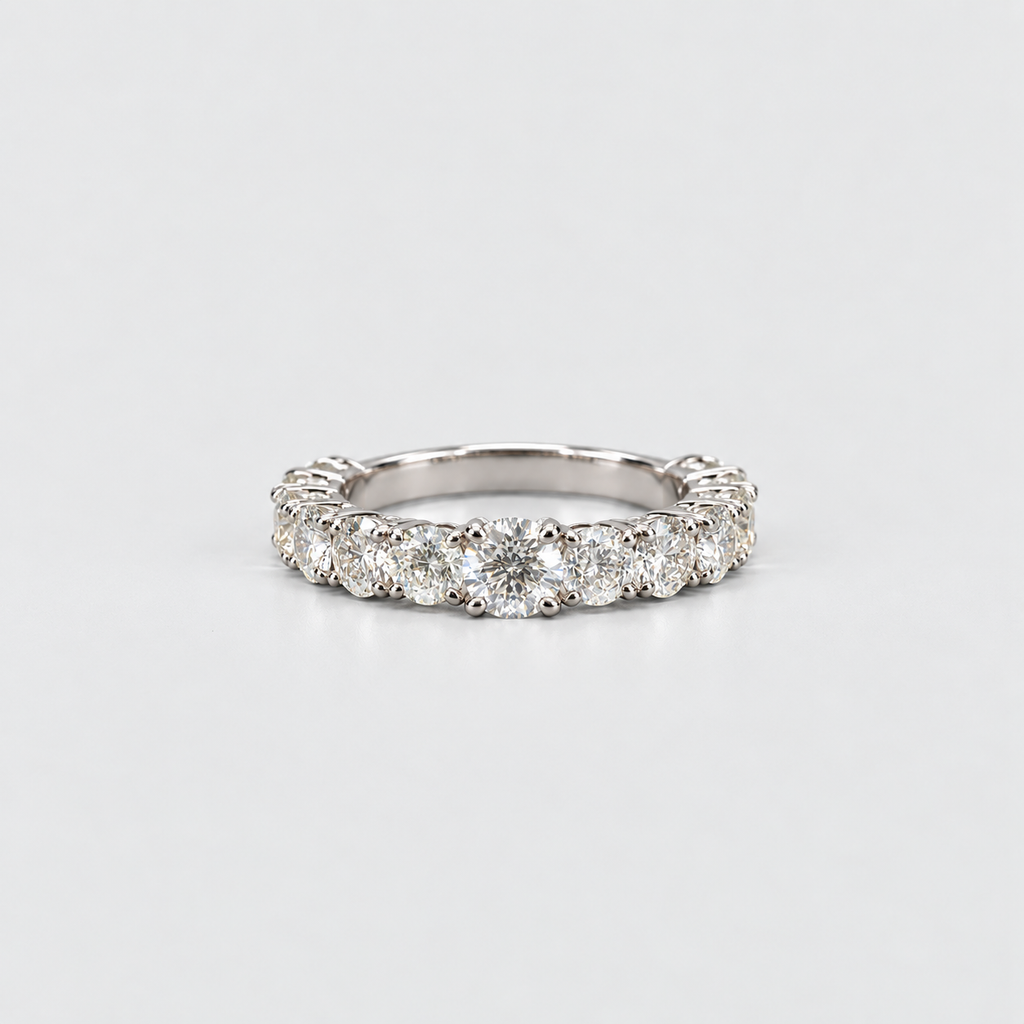 2.50 Ct. Lab Grown Diamond Round Cut Half Eternity Band (EF/VVS-VS)