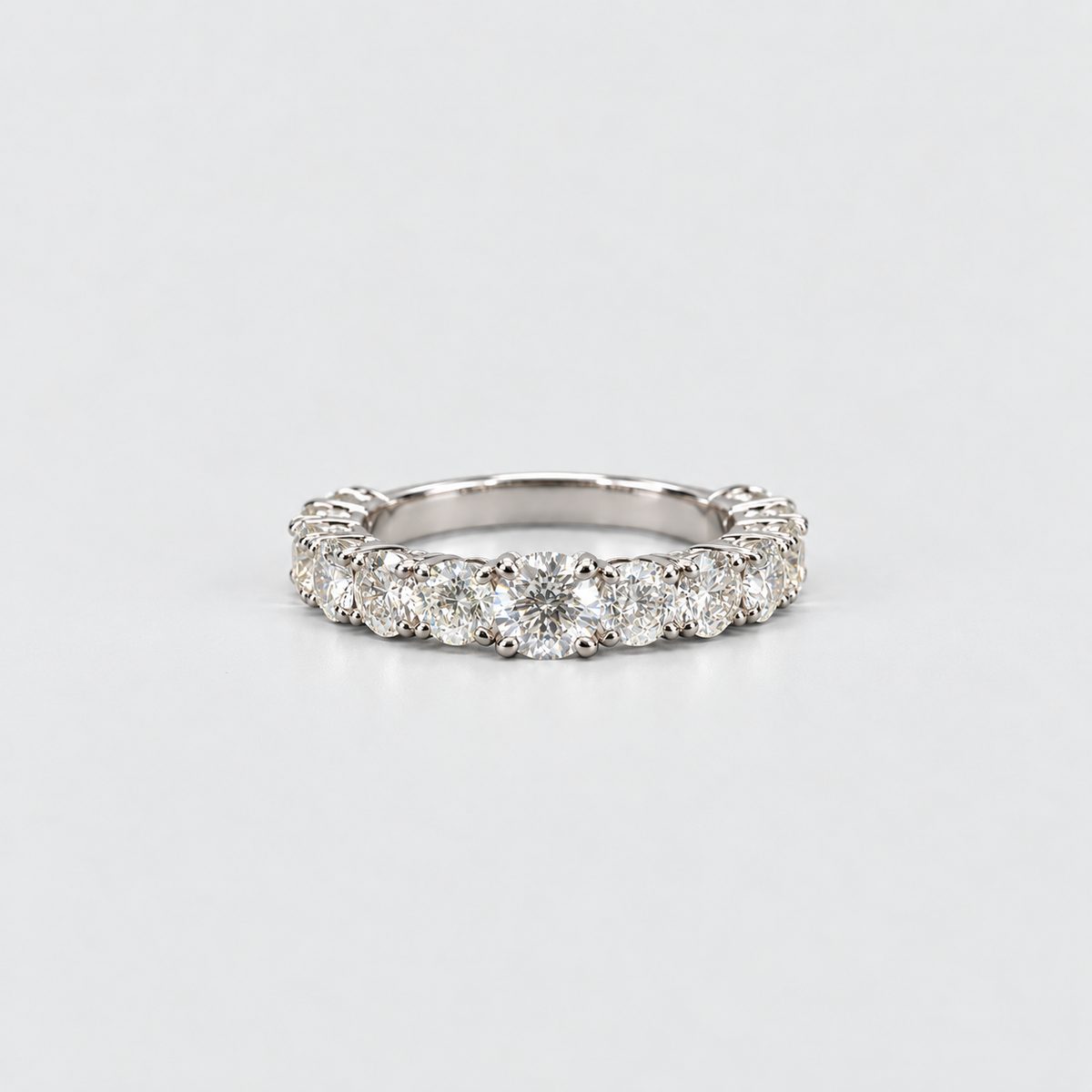 2.50 Ct. Lab Grown Diamond Round Cut Half Eternity Band (EF/VVS-VS)