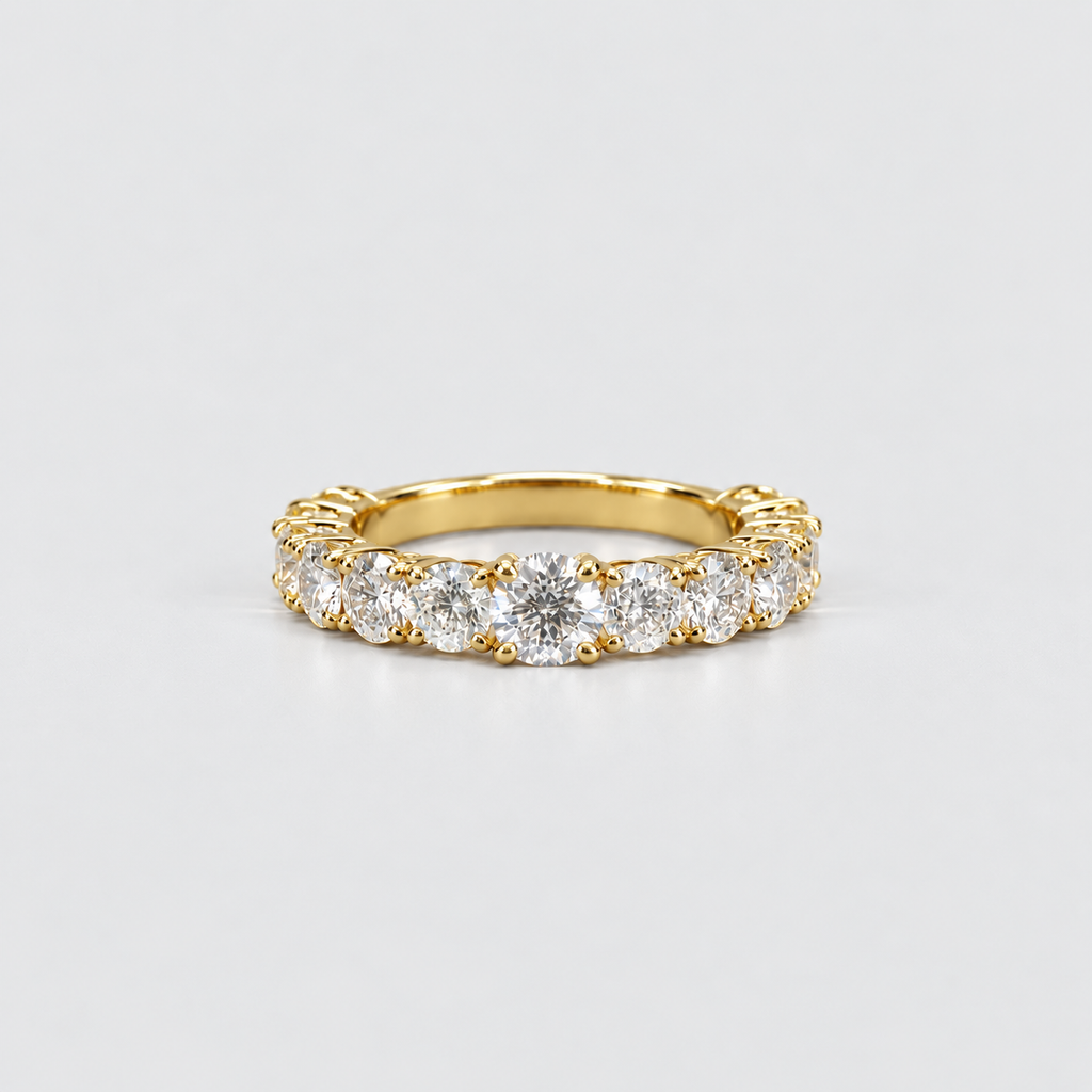 2.50 Ct. Lab Grown Diamond Round Cut Half Eternity Band (EF/VVS-VS)