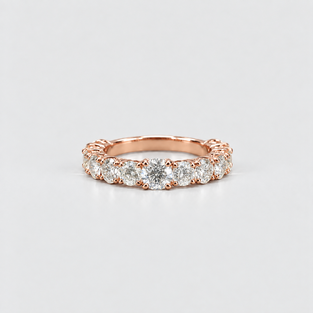 2.50 Ct. Lab Grown Diamond Round Cut Half Eternity Band (EF/VVS-VS)