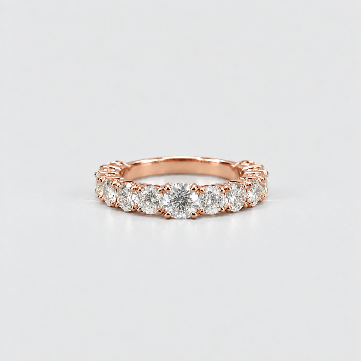 2.50 Ct. Lab Grown Diamond Round Cut Half Eternity Band (EF/VVS-VS)