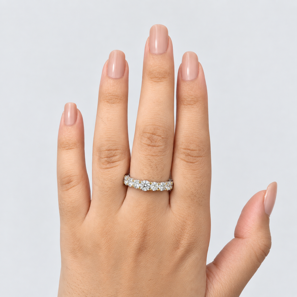 2.50 Ct. Lab Grown Diamond Round Cut Half Eternity Band (EF/VVS-VS)