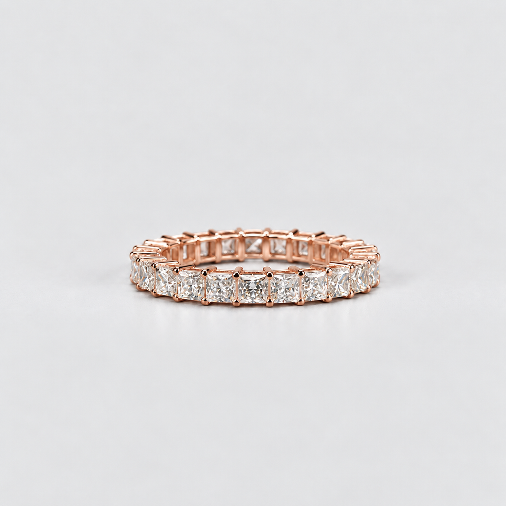 3.10 Ct. Princess Cut Lab Grown Diamond Eternity Band (EF/VVS-VS)