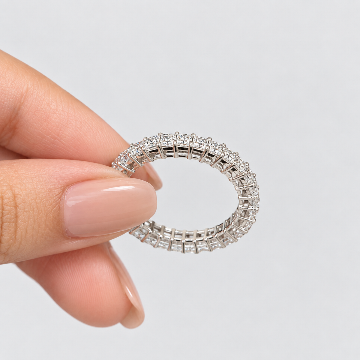 3.10 Ct. Princess Cut Lab Grown Diamond Eternity Band (EF/VVS-VS)
