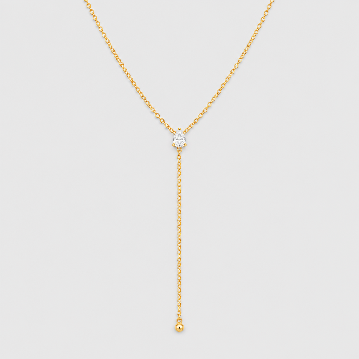 Lab Grown Diamond Pear Cut Chain Necklace 0.40 Ct. (EF/VVS-VS)