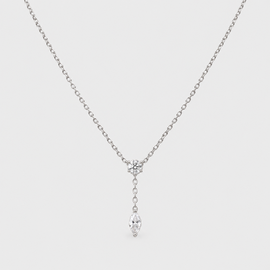 Lab Grown Diamond Round & Marquise Chain Necklace 0.23 Ct. (EF/VVS-VS)
