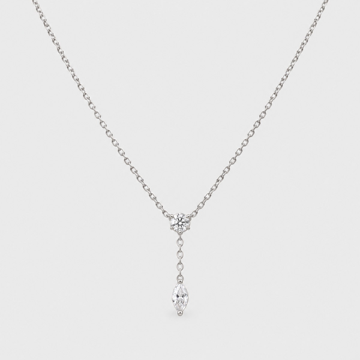 Lab Grown Diamond Round & Marquise Chain Necklace 0.23 Ct. (EF/VVS-VS)