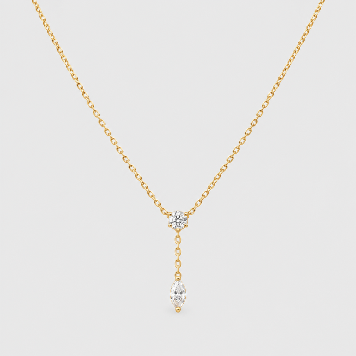 Lab Grown Diamond Round & Marquise Chain Necklace 0.23 Ct. (EF/VVS-VS)