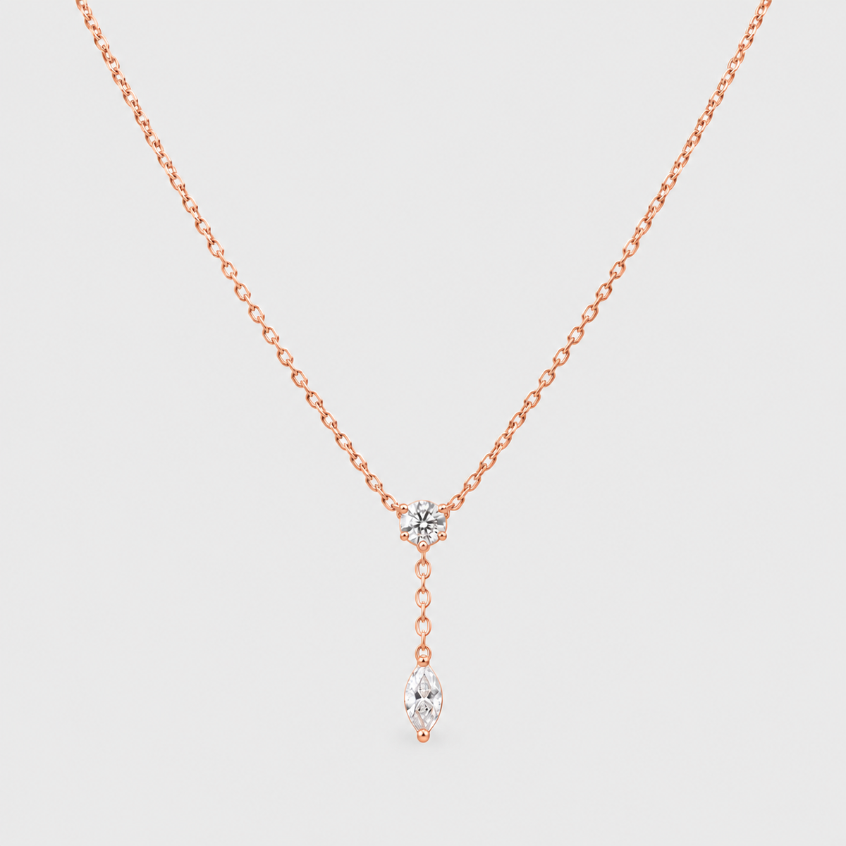 Lab Grown Diamond Round & Marquise Chain Necklace 0.23 Ct. (EF/VVS-VS)