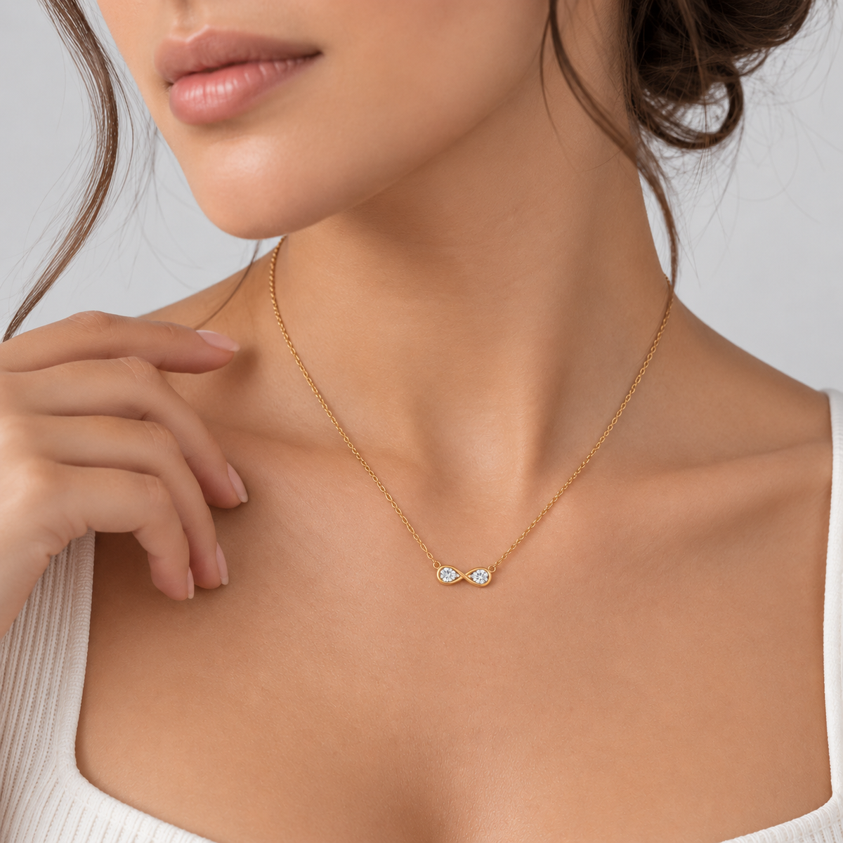 Lab Grown Diamond Infinity Design Chain Necklace 0.50 Ct. (EF/VVS-VS)