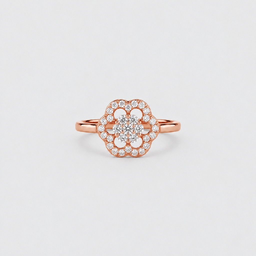 Lab Grown Diamond Cluster Ring 0.35 Ct. Round Cut (EF/VVS-VS)