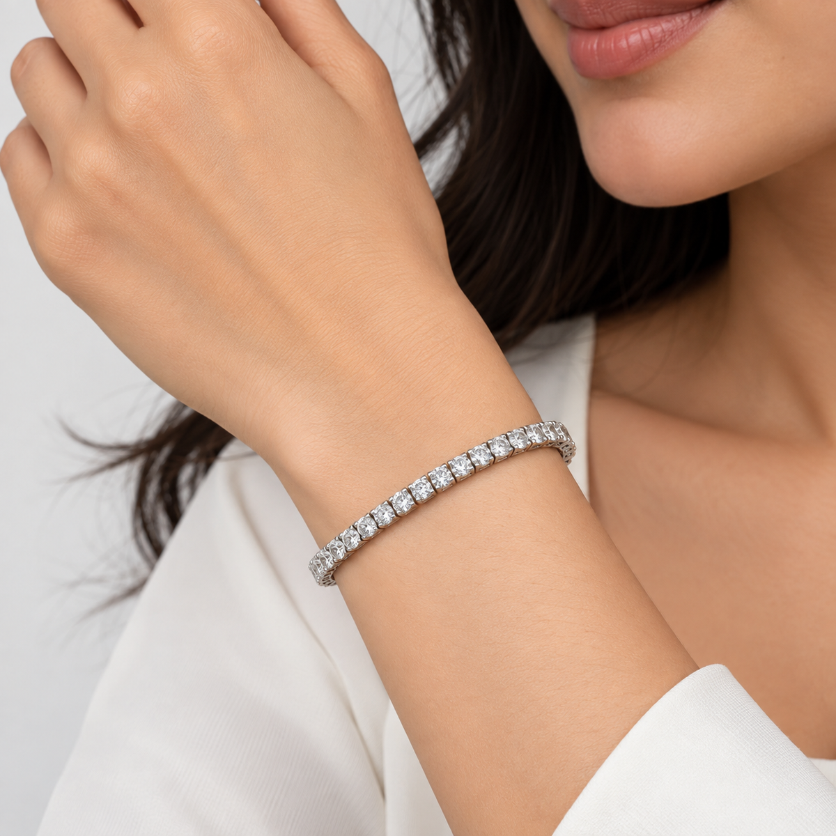 7.13 Ct. Lab Grown Diamond Round Cut Tennis Bracelet (EF/VVS-VS)