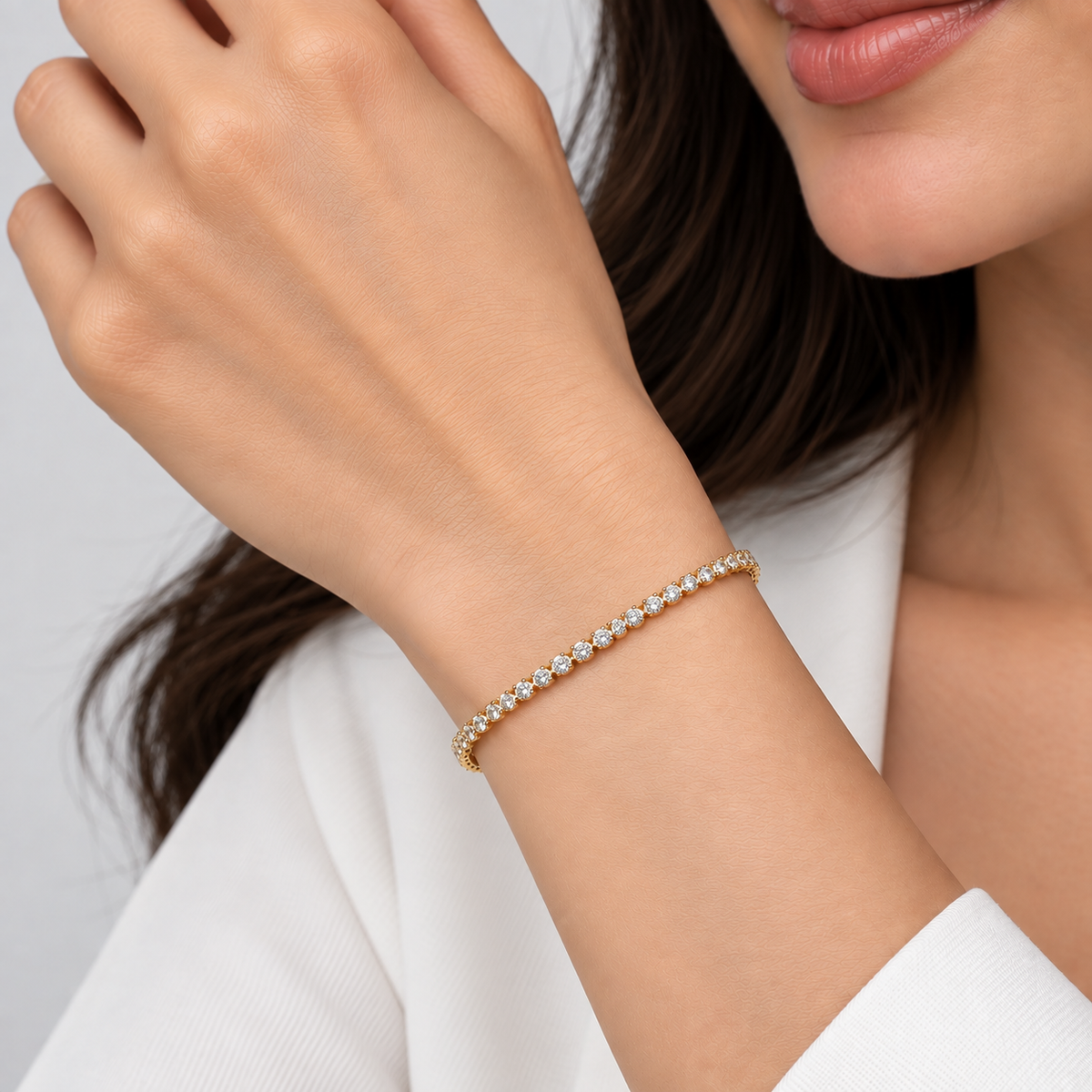 1.67 Ct. Lab Grown Diamond Round Cut Tennis Bracelet (EF/VVS-VS)