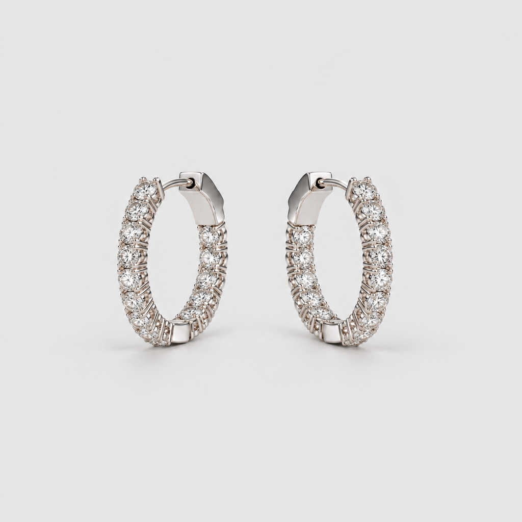 Lab Grown Diamond Round Hoop Earrings 0.85 Ct. (EF/VVS-VS)